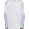 Men THOM BROWNE Shirts | Oversized Contrast Stripe Shirt