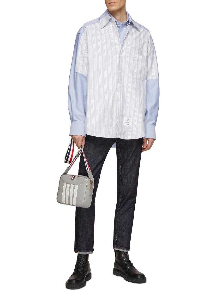 Men THOM BROWNE Shirts | Oversized Contrast Stripe Shirt