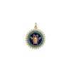 Women STORROW JEWELRY Fine Jewellery | Minnie 14K Gold Diamond Green Emerald Bee Medallion Charm