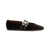 Women LE MONDE BERYL Flats | Double Band Velevt Mary Jane Ballerina Flats