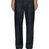 Men SACAI Pants | Checkered Print Drawstring Pants