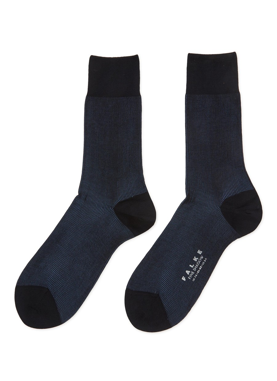 Men FALKE Socks | Fine Shadow' Stripe Cotton Blend Short Socks