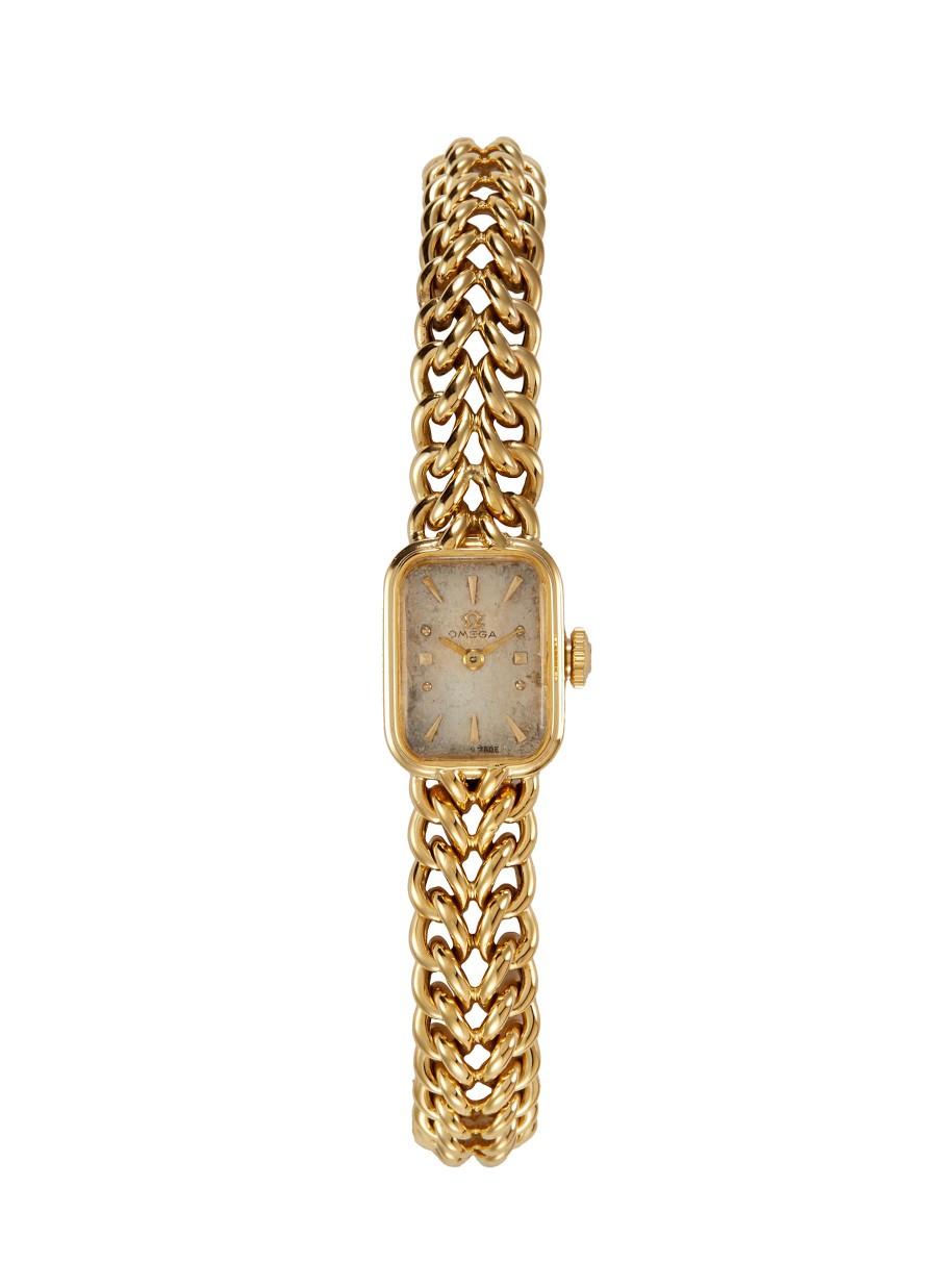 Women LANE CRAWFORD VINTAGE COLLECTION Watches | Omega Silver Dial 18K Gold Case Lady Wrist Watch