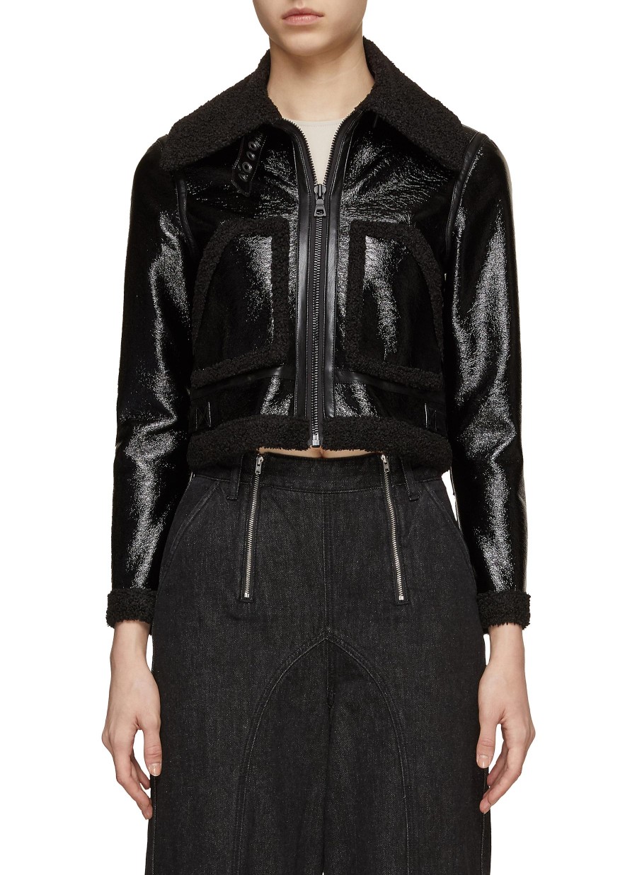 Women ALICE & OLIVIA Jackets | Isaiah Zip Up Cropped Jacket