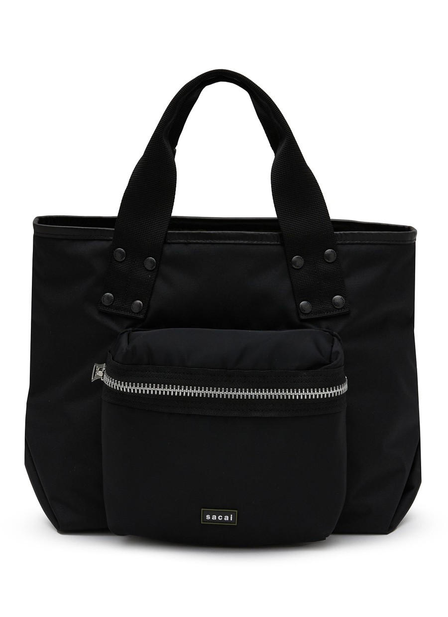 Women SACAI Crossbody | Coal Medium Nylon Tote Bag