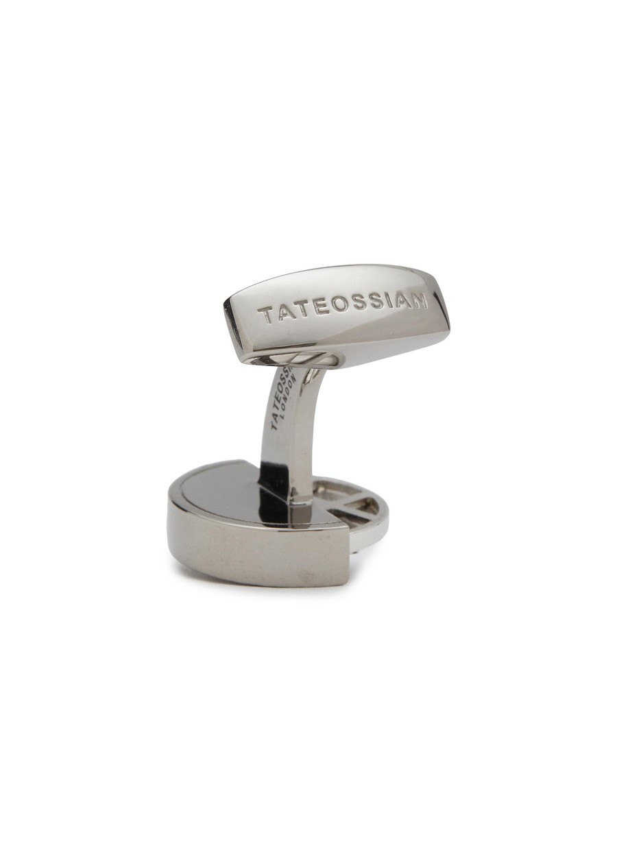 Men TATEOSSIAN Cufflinks | Limited Edition Regalia Spinning Disc Rhodium Plated Sterling Silver Sapphire Cufflinks