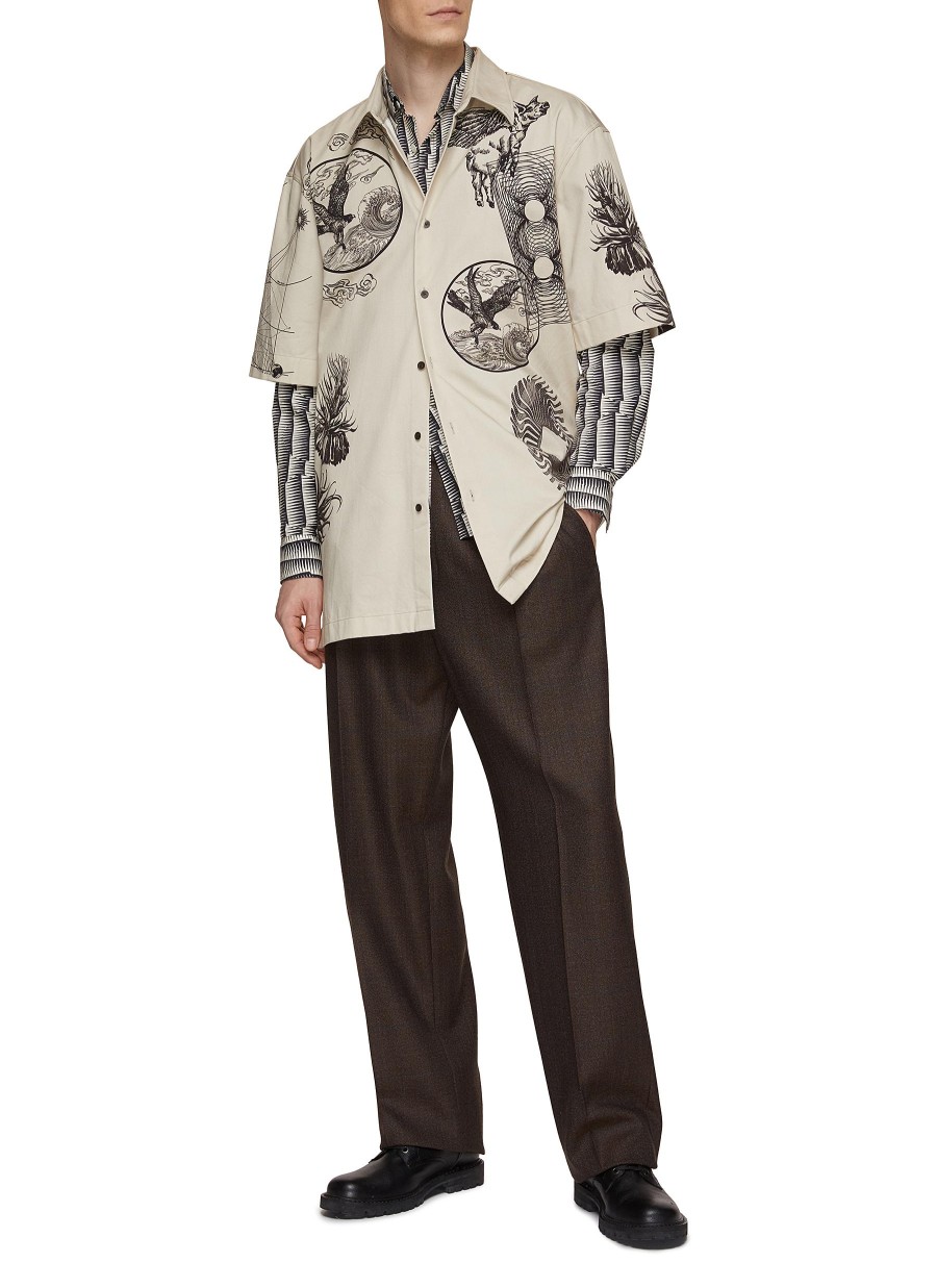 Men DRIES VAN NOTEN Shirts | Flying Animal Print Shirt