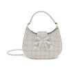 Women SELF-PORTRAIT Crossbody | Micro Bow Crescent Rhinestone Hobo Bag