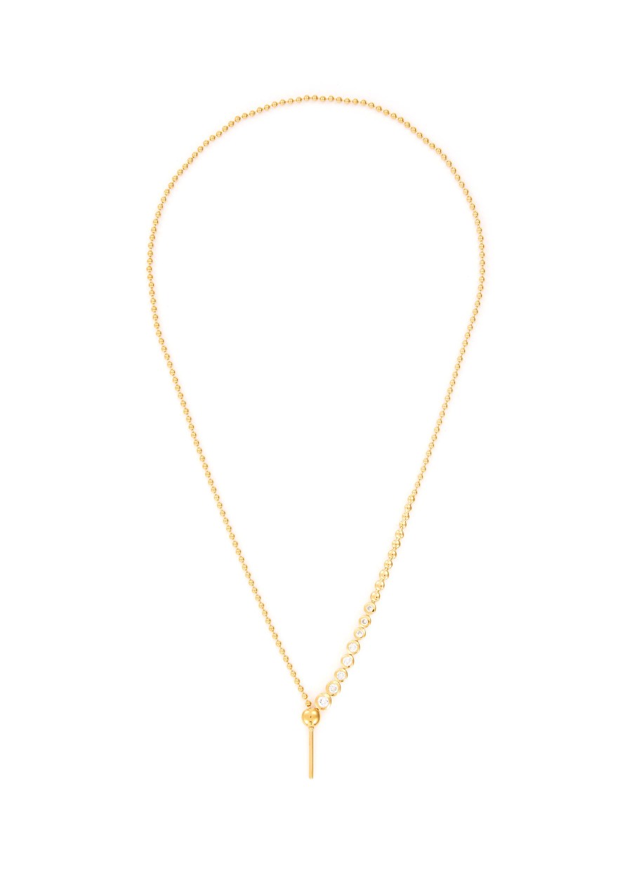 Women MISSOMA Fashion Jewellery | White Cubic Zirconia Slider Lariat Necklace