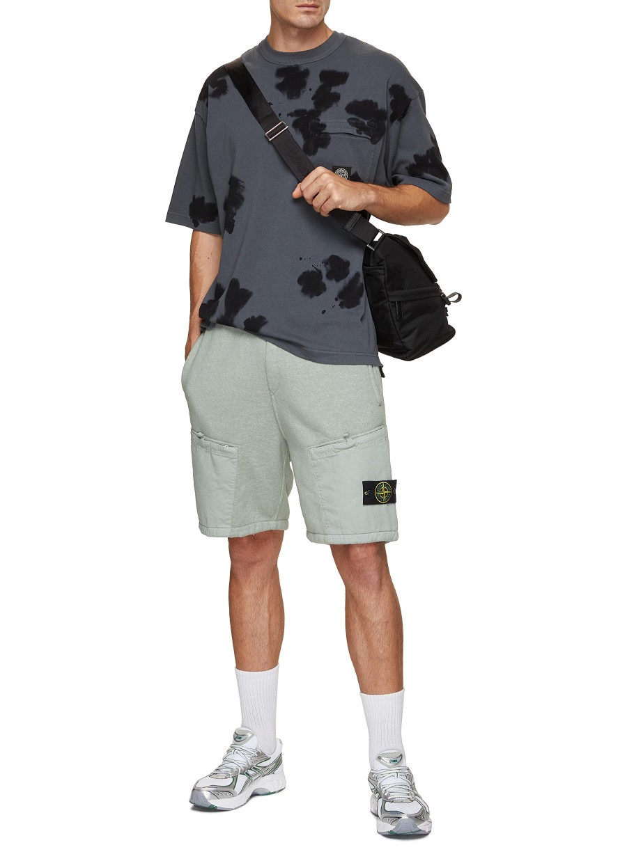 Men STONE ISLAND Pants | Patch Pockets Fleece Shorts