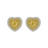 Women LC COLLECTION JEWELLERY Fine Jewellery | 18K White Yellow Gold Diamond Stud Earrings