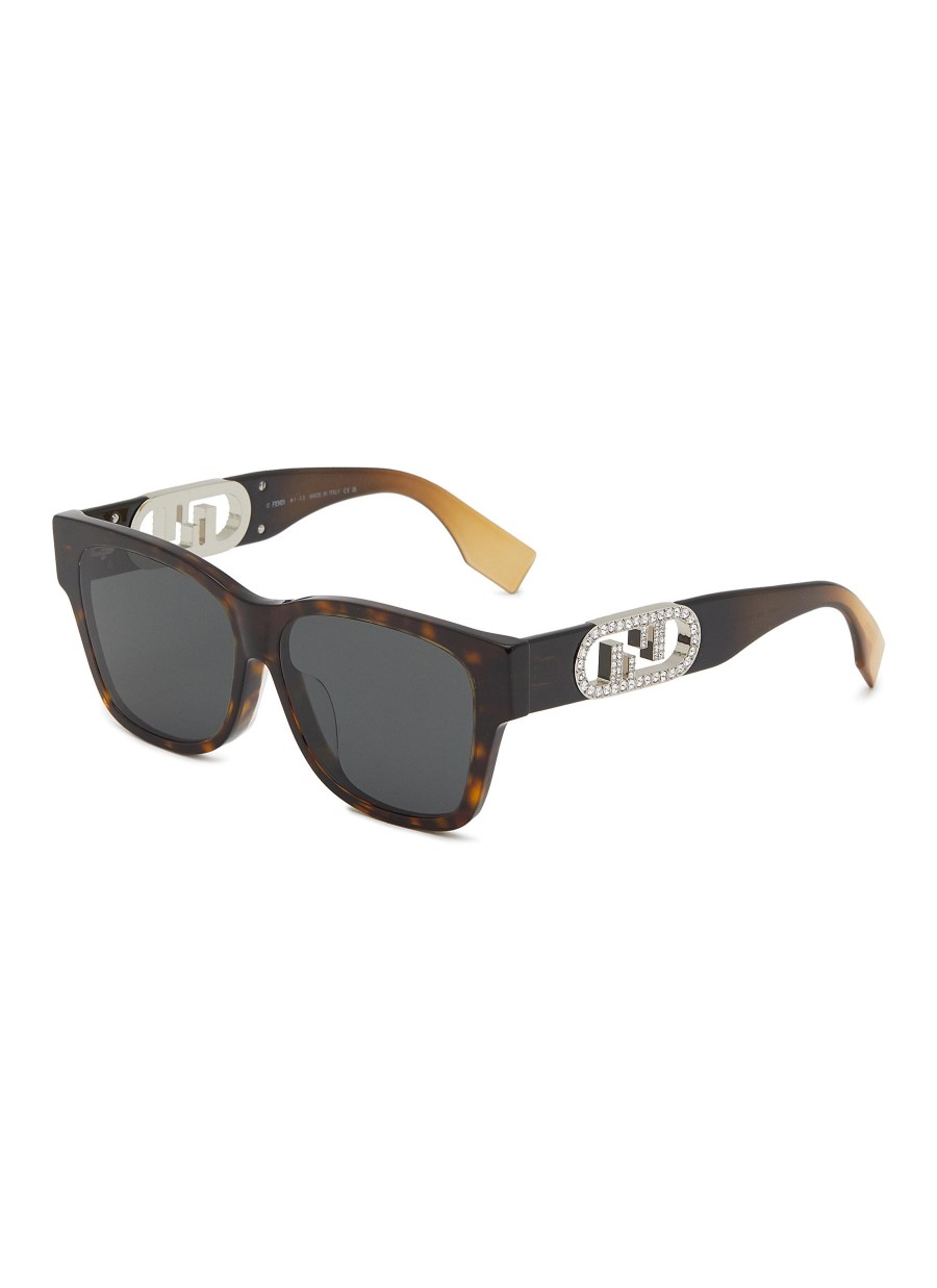 Women FENDI Eyewear | O'Lock Tortoiseshell Effect Acetate Sunglasses