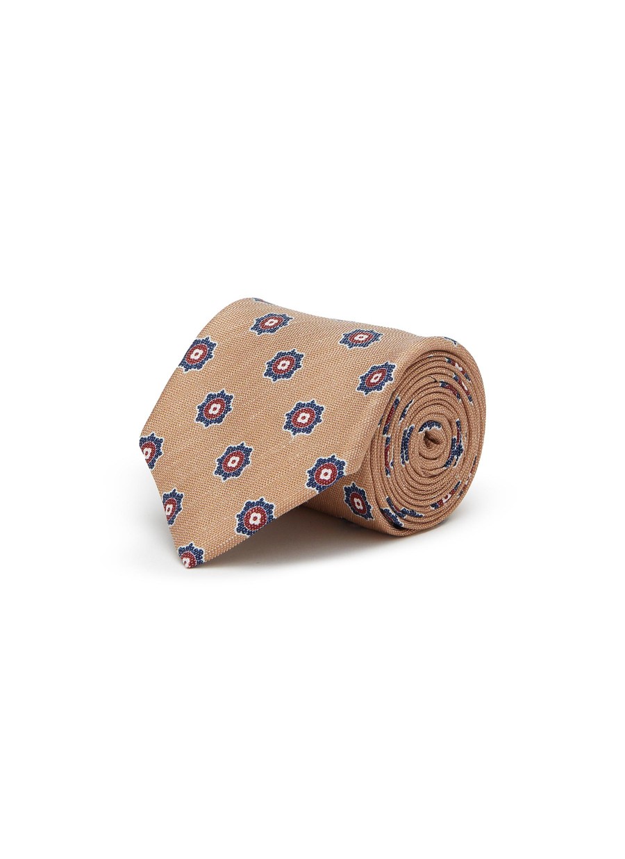 Men STEFANOBIGI MILANO Ties | Floral Print Silk Linen Tie