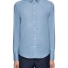 Men CANALI Shirts | Point Collar Diamond Pattern Cotton Shirt