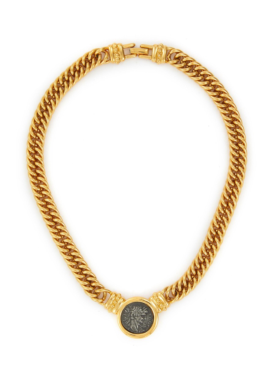 Women LANE CRAWFORD VINTAGE ACCESSORIES Vintage Accessories | Vintage Carloee Gold Tone Roman Coin Necklace