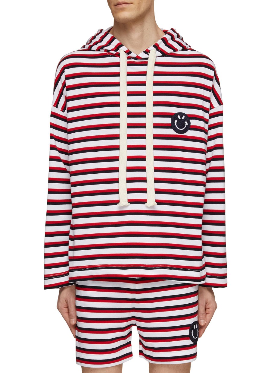 Men JOSHUA’S Pullovers & Hoodies | Stripe Smiley Face Hoodie