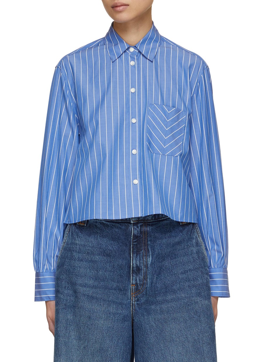 Women RAG & BONE Tops | Maxine Striped Cropped Shirt