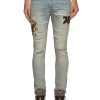 Men AMIRI Pants | Varsity Eagle Logo Distressed Skinny Jeans