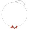 Women LC COLLECTION JEWELLERY Fine Jewellery | Neo-Romantic Christmas Holly 18K White Gold Diamond Carnelian Necklace