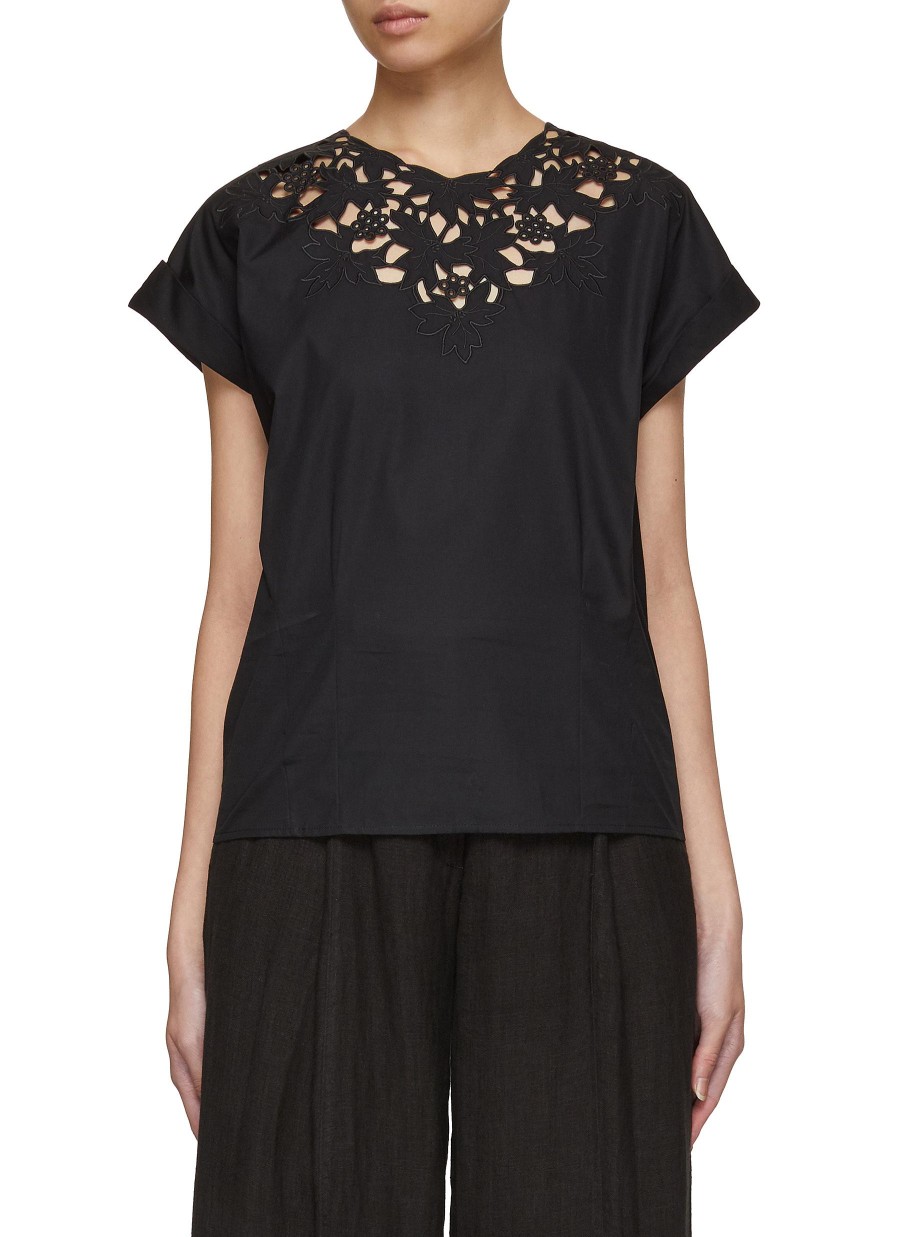 Women N21 Tops | Cap Sleeve Macrame Top