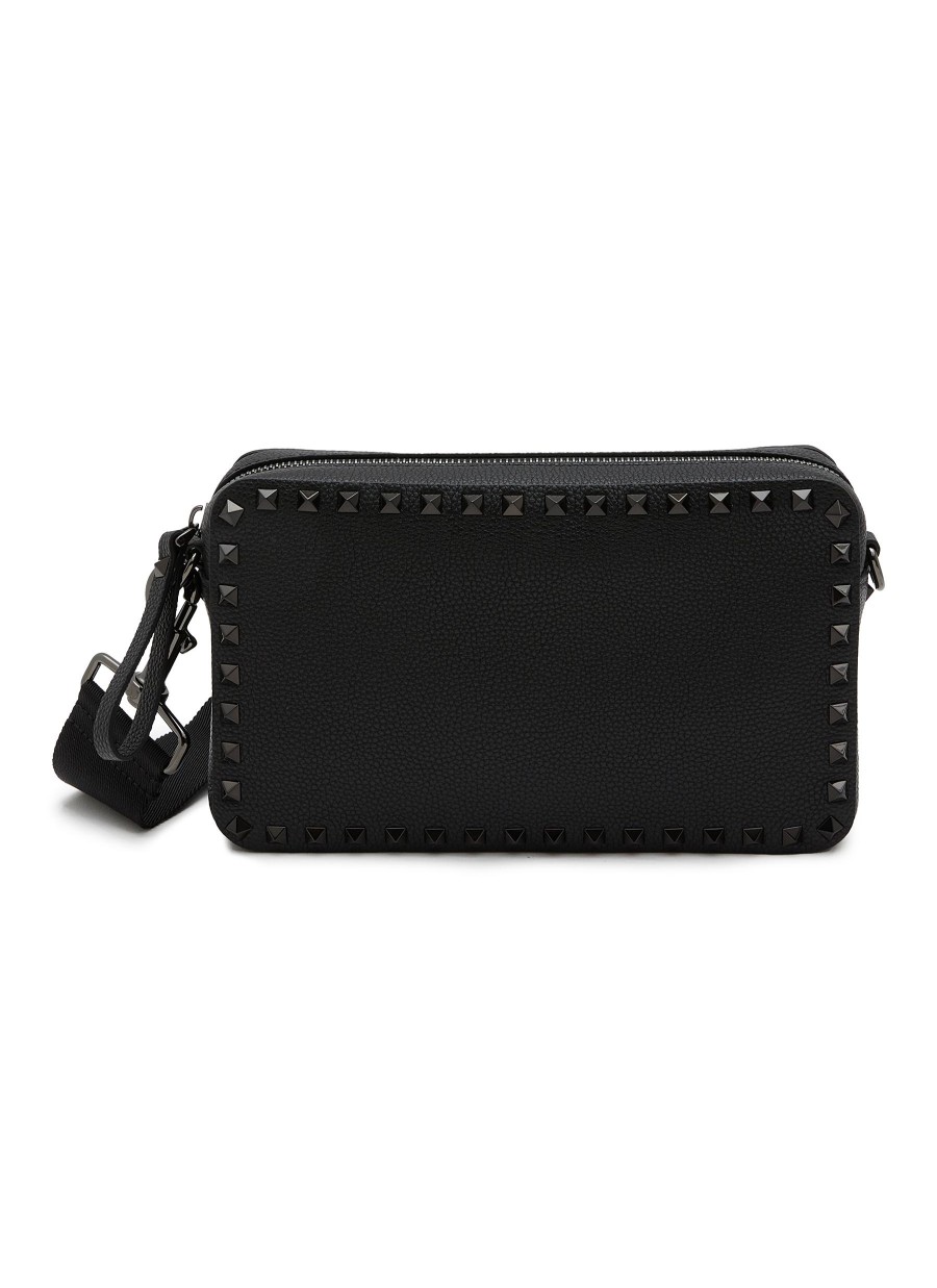 Men VALENTINO Crossbody | Rockstud Leather Cross Body Camera Bag