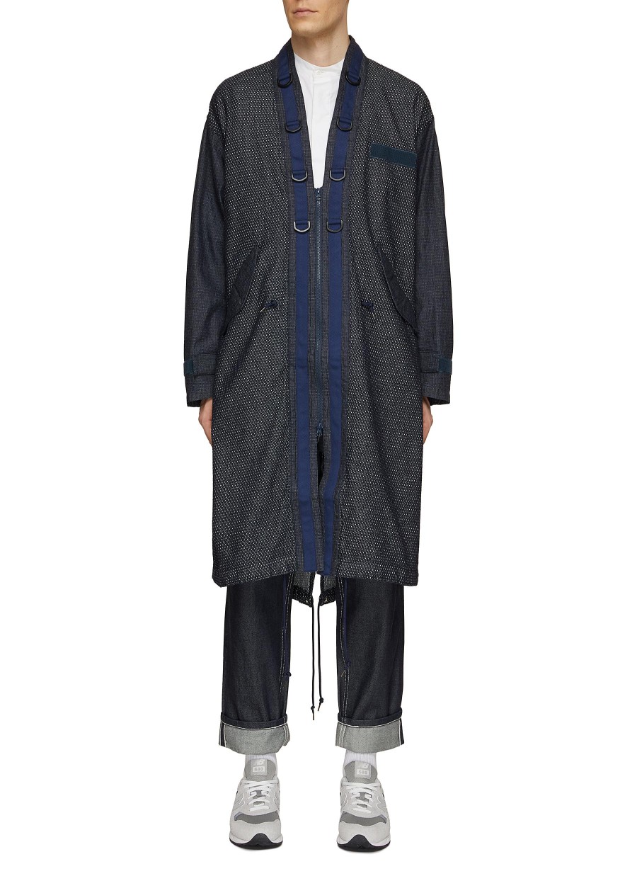 Men FDMTL Coats | Mods Haori Kimono Zip Up Coat