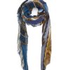 Women FALIERO SARTI Scarves & Wraps | Frayed Teatro Degli Stati Praga Printed Wool Blend Scarf