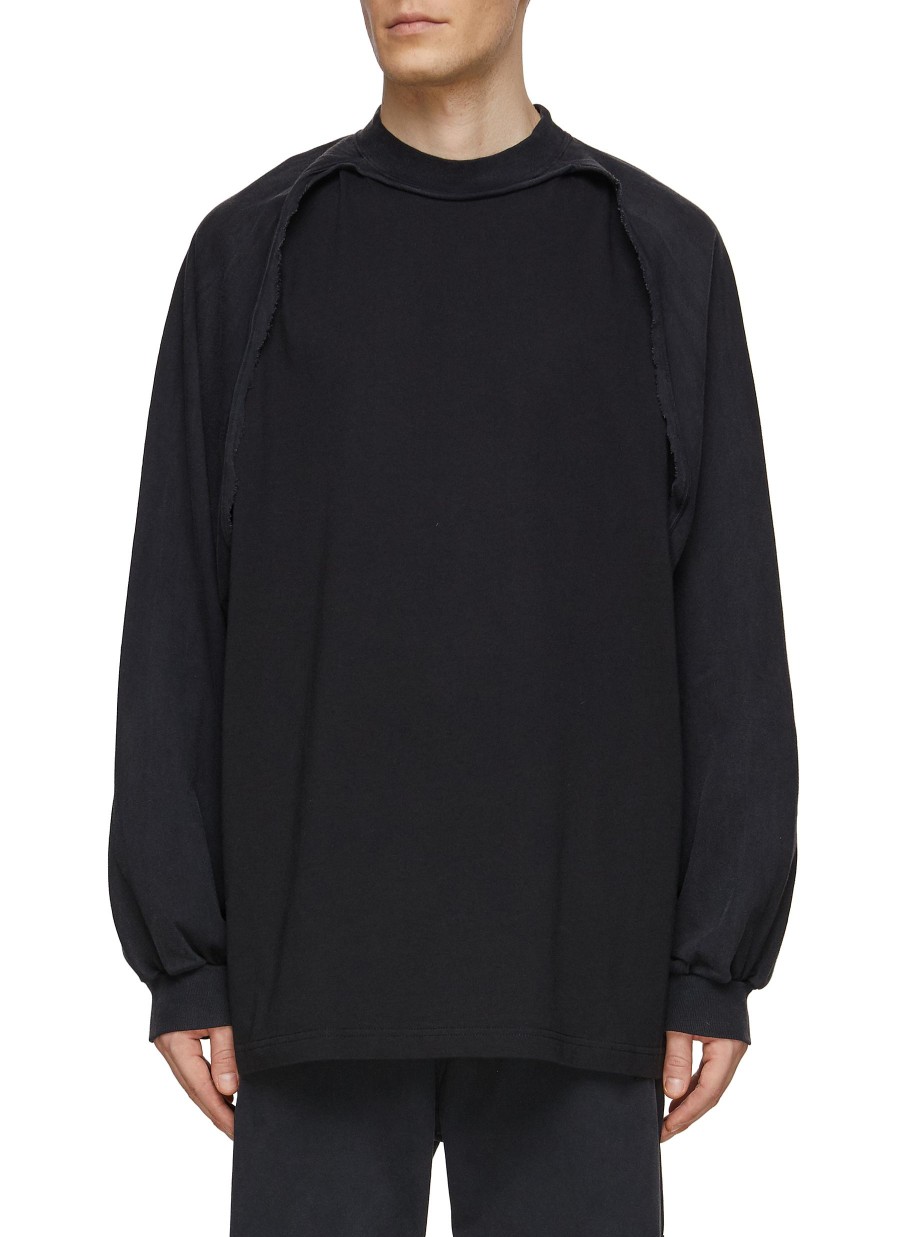 Men BALENCIAGA T-Shirts | Panelled Long Sleeve T-Shirt