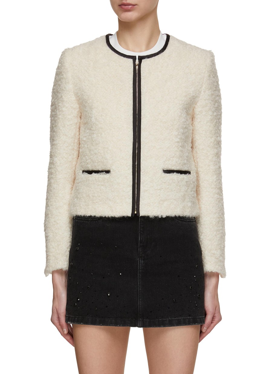 Women MO&CO. Jackets | Cropped Wool Mohair Blend Jacket