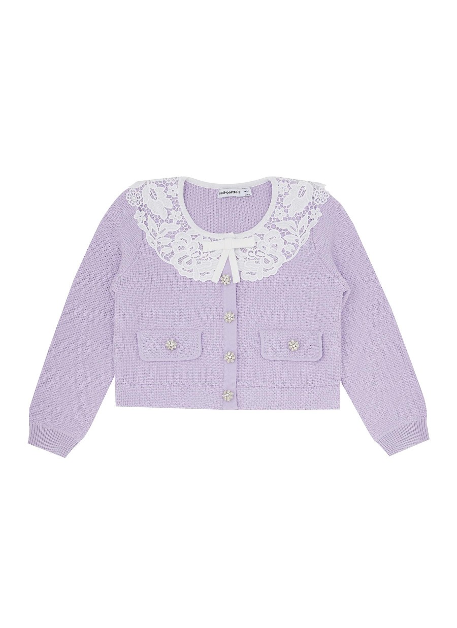 Women SELF-PORTRAIT Clothing | Kids Lace Knit Cardigan