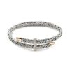 Women JOHN HARDY Fine Jewellery | Classic Chain Diamond 14K Gold Sterling Silver Bypass Flex Cuff — Size S-M