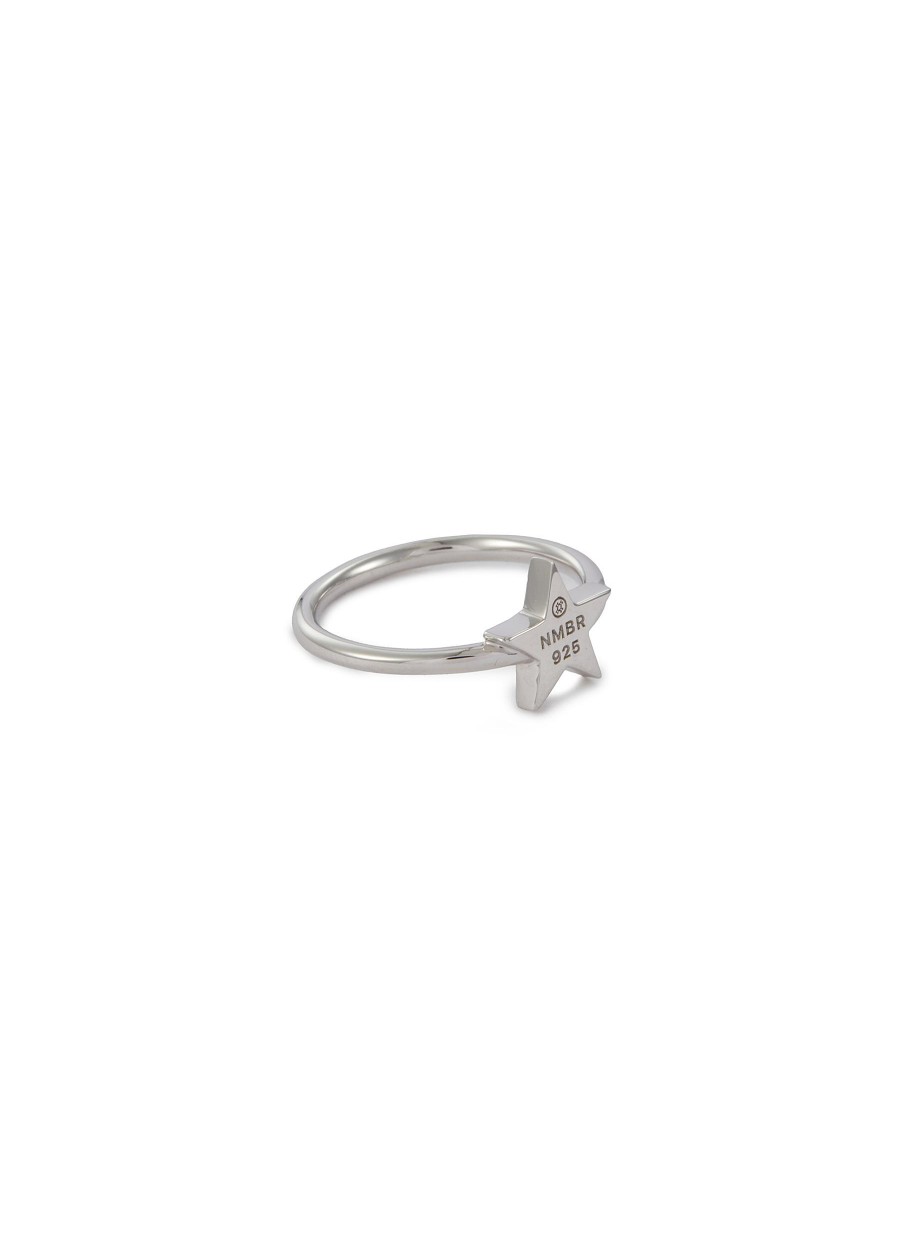 Women NUMBERING Fashion Jewellery | Rhodium Plasted Sterling Silver Mini Star Ring