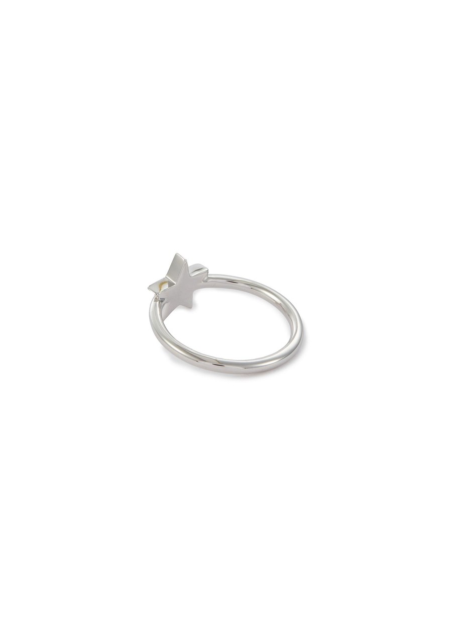 Women NUMBERING Fashion Jewellery | Rhodium Plasted Sterling Silver Mini Star Ring