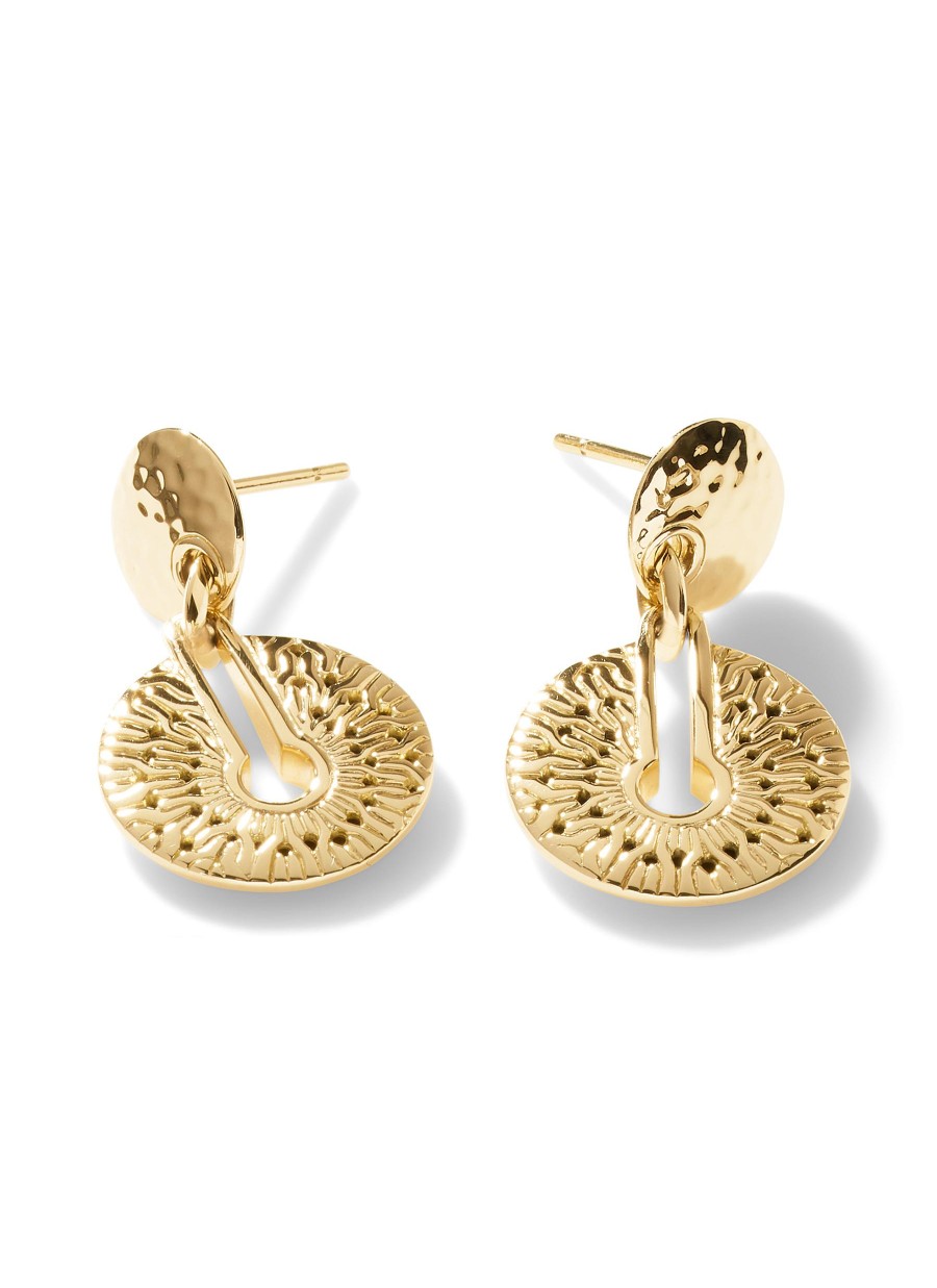 Women JOHN HARDY Fine Jewellery | Classic Chain Hammered 18K Gold Mandala Earrings