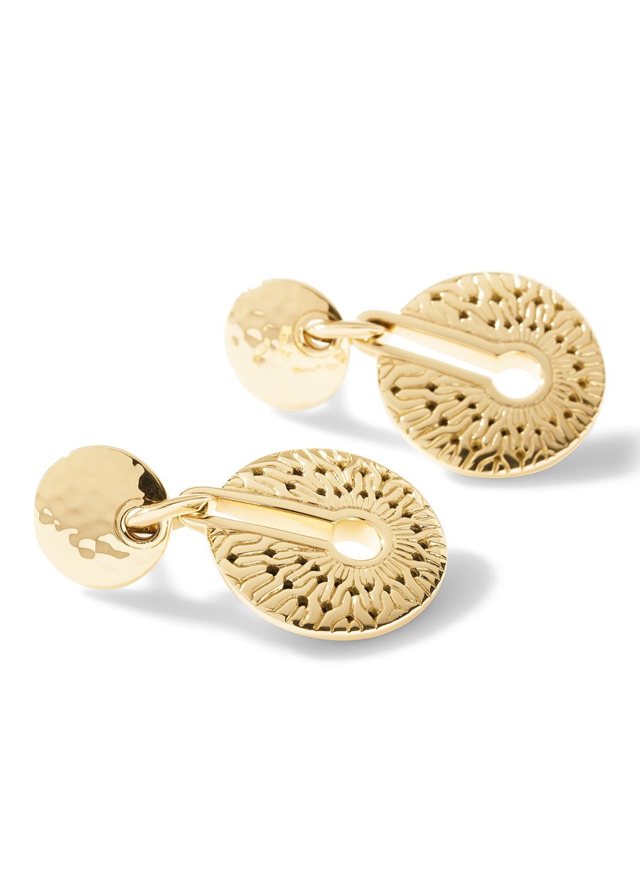 Women JOHN HARDY Fine Jewellery | Classic Chain Hammered 18K Gold Mandala Earrings