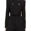 Women ALAÏA Jackets | Cropped Military Fitted Jacket