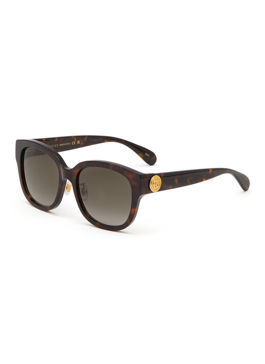 Men GUCCI Eyewear | Logo Acetate Round Sunglasses