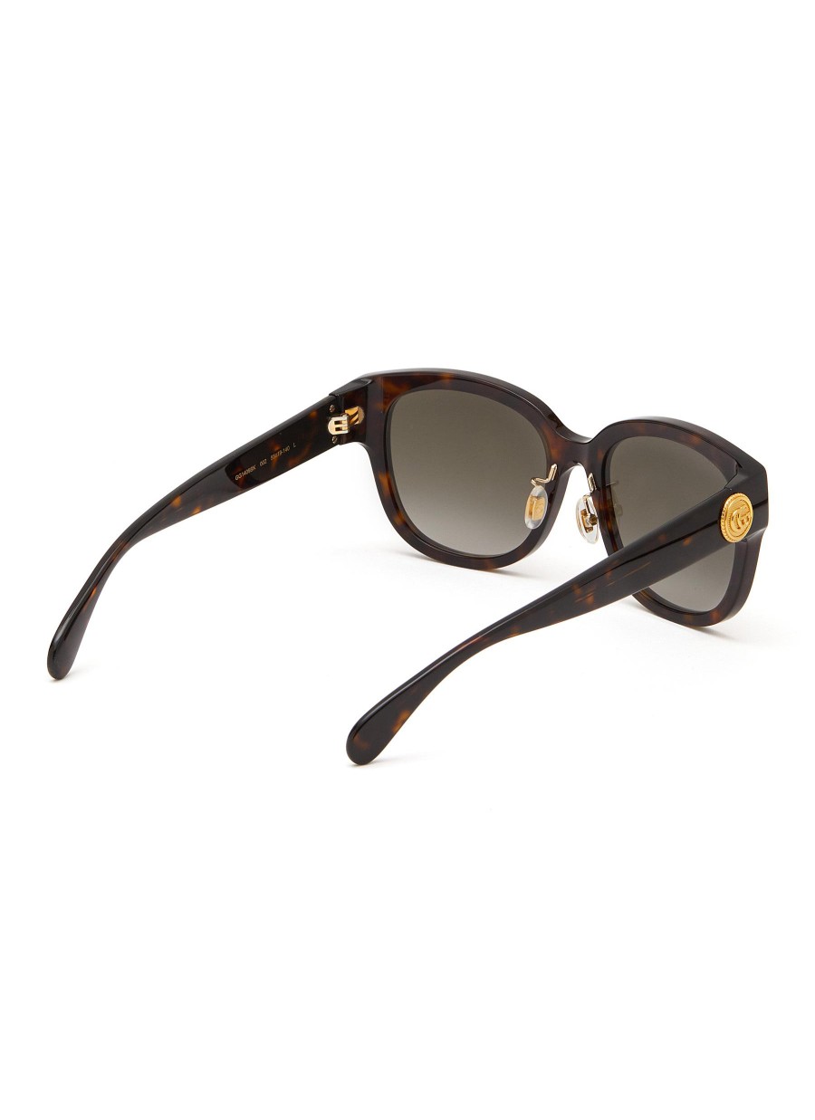 Men GUCCI Eyewear | Logo Acetate Round Sunglasses