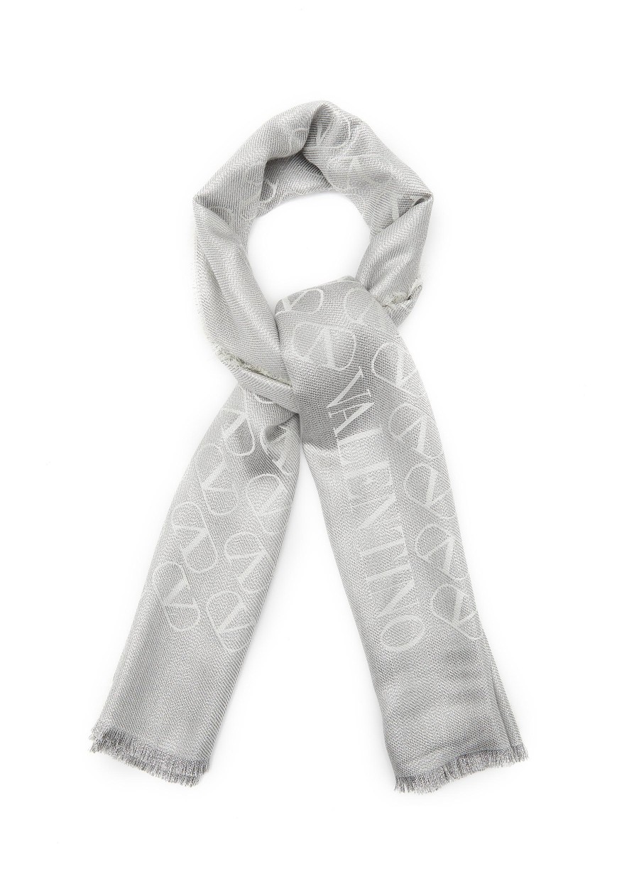 Women VALENTINO Scarves & Wraps | Vlogo Signature Jacquard Shawl