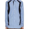 Men KHOKI Shirts | Black Patched Striped Cotton Shirt