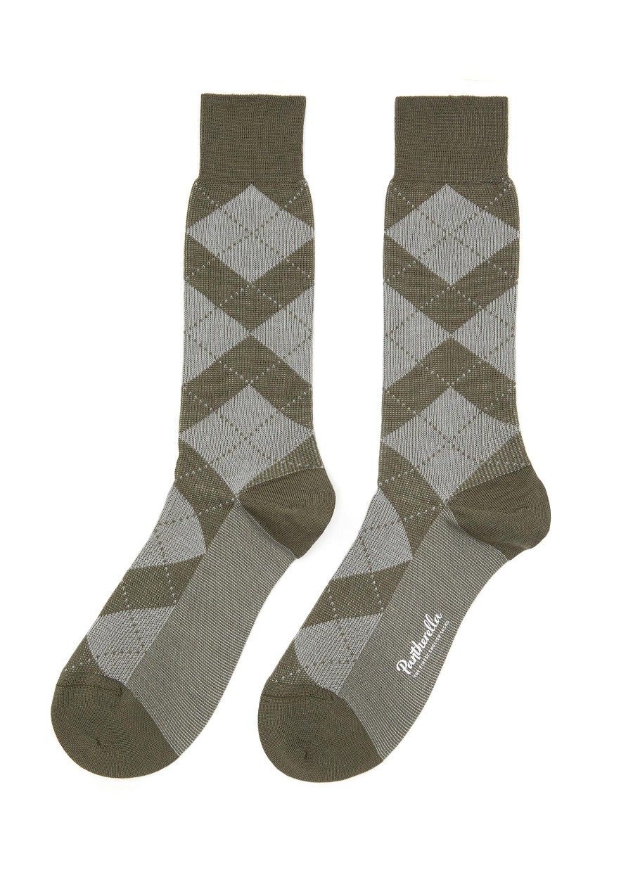 Men PANTHERELLA Socks | Abdale' Argyle Motif Merino Wool Blend Anklet Socks