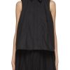 Women SACAI Tops | Pleated Sleeveless Poplin Shirt