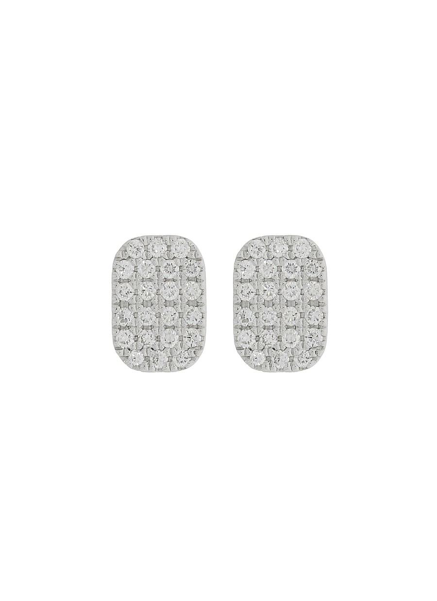 Women LC COLLECTION JEWELLERY Fine Jewellery | 18K White Gold Diamond Stud Earrings