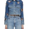 Women ALICE & OLIVIA Jackets | Jeff Cropped Denim Jacket