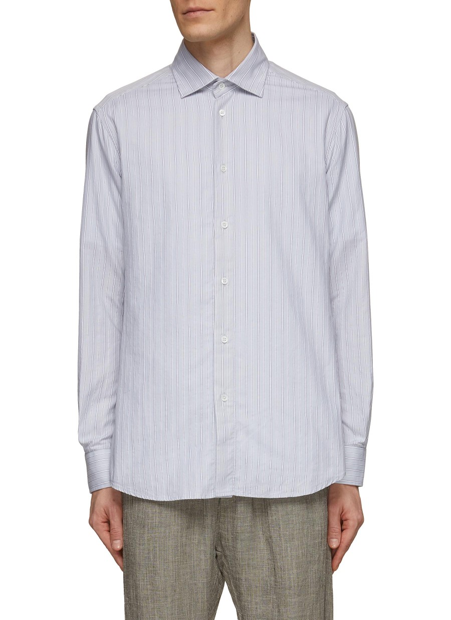 Men BARENA Shirts | Surian Striped Cotton Shirt