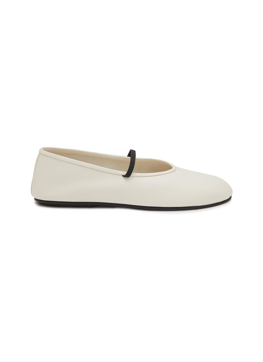 Women THE ROW Flats | Leather Mary Jane Ballerina Flats