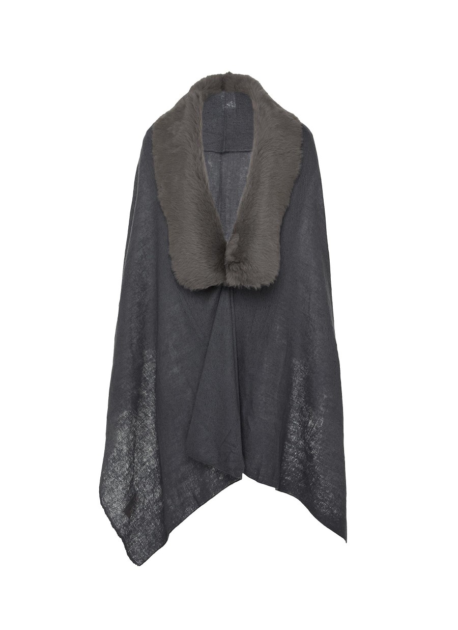 Women KARL DONOGHUE Scarves & Wraps | Shearling Collar Cashmere Shawl