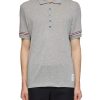 Men THOM BROWNE Polos | Lightweight Striped Sleeve Trim Polo