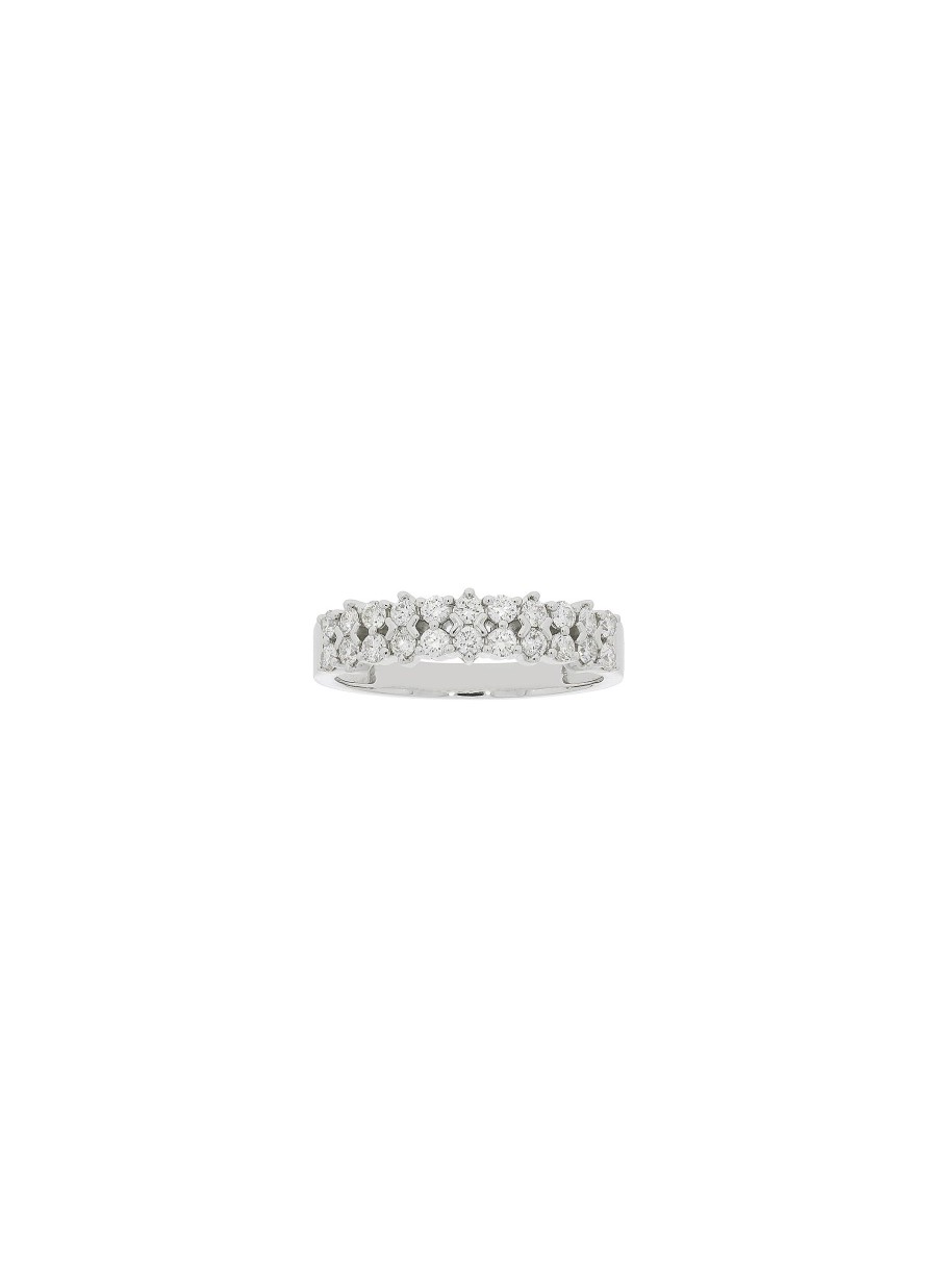 Women LC COLLECTION JEWELLERY Fine Jewellery | 18K Gold Diamond Half Eternity Band — Size Us 6.5