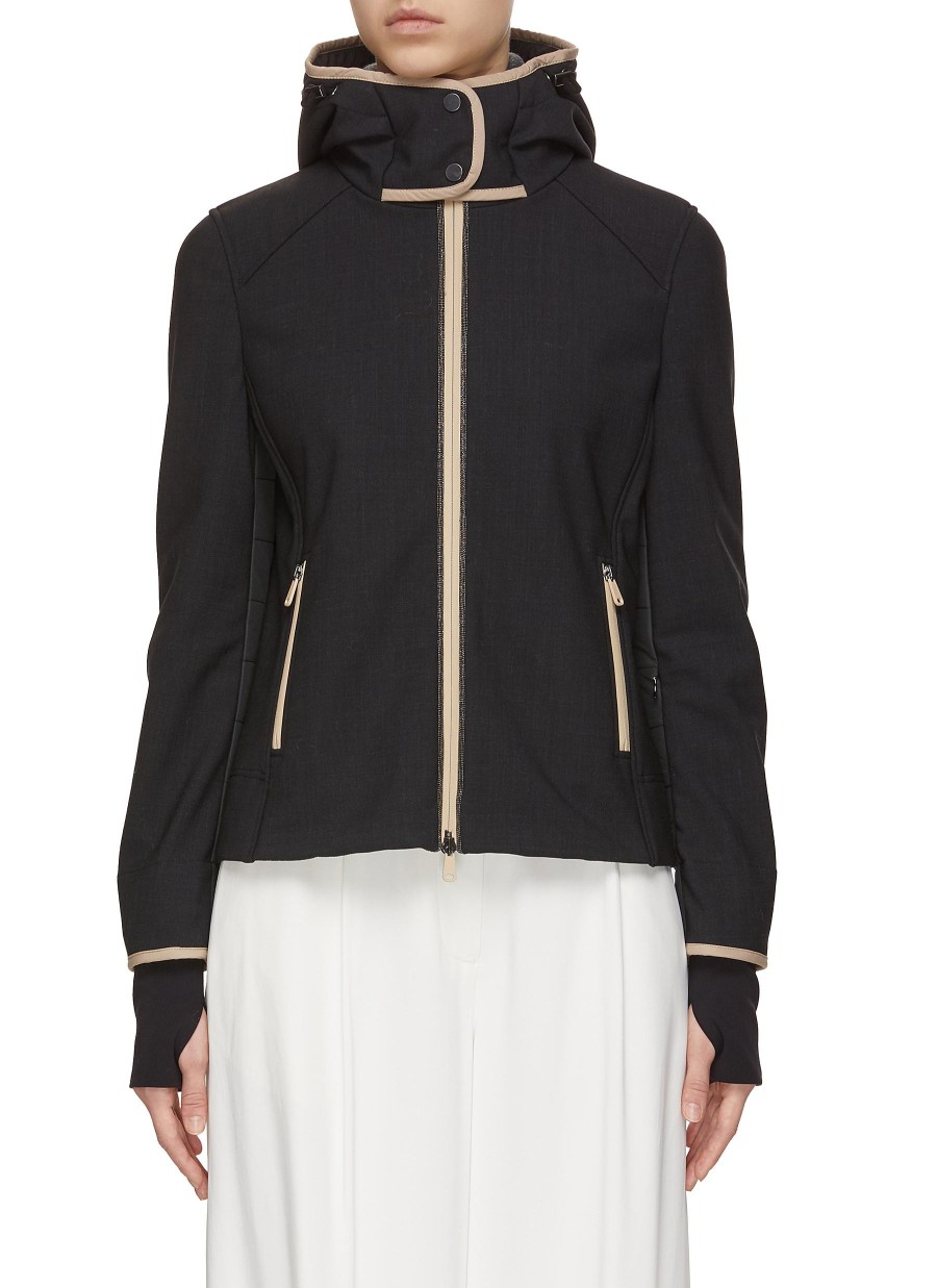 Women BRUNELLO CUCINELLI Jackets | Contrast Trim Technical Wool Ski Jacket